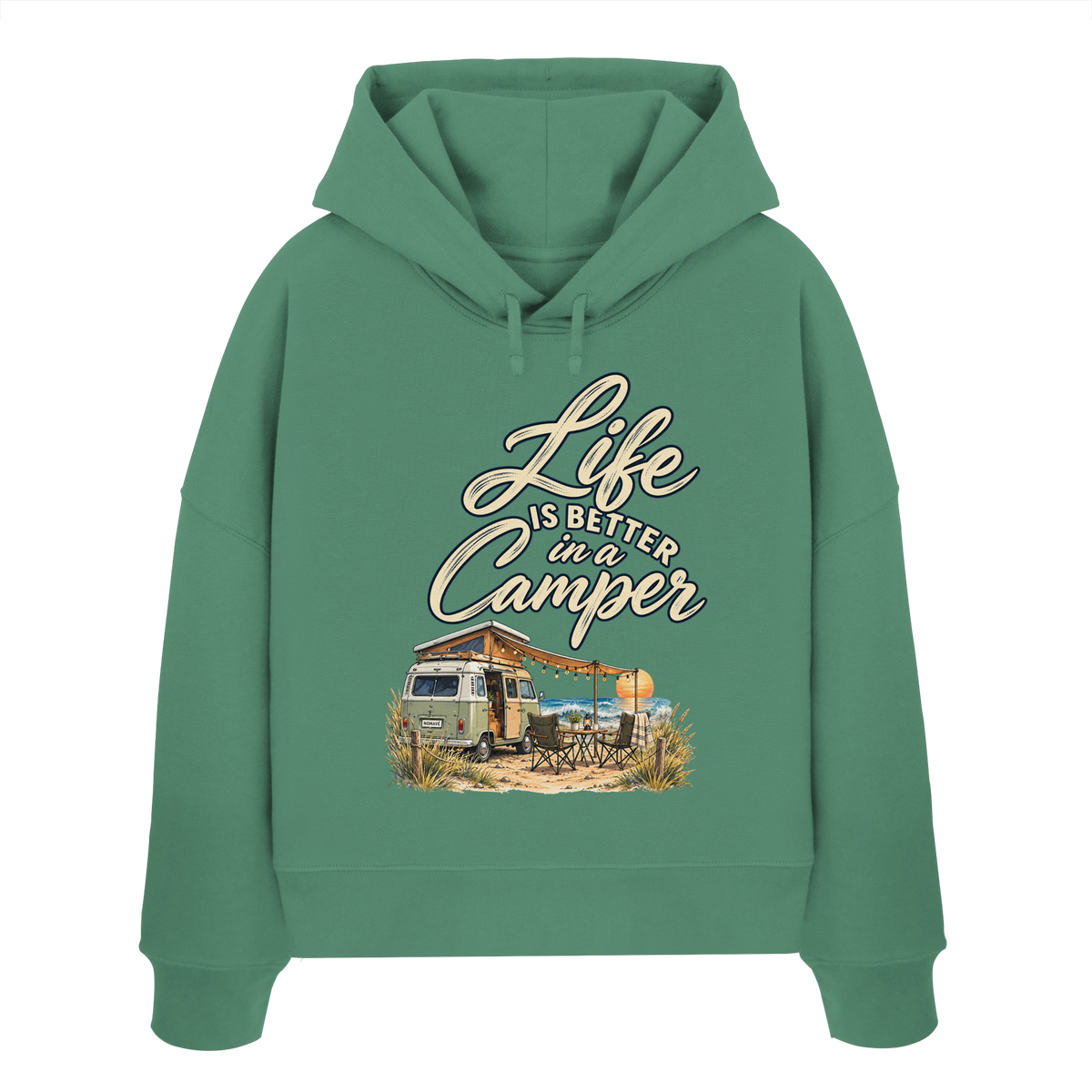 Life is better in a Camper - Womens Organic Boxcut Hoodie
