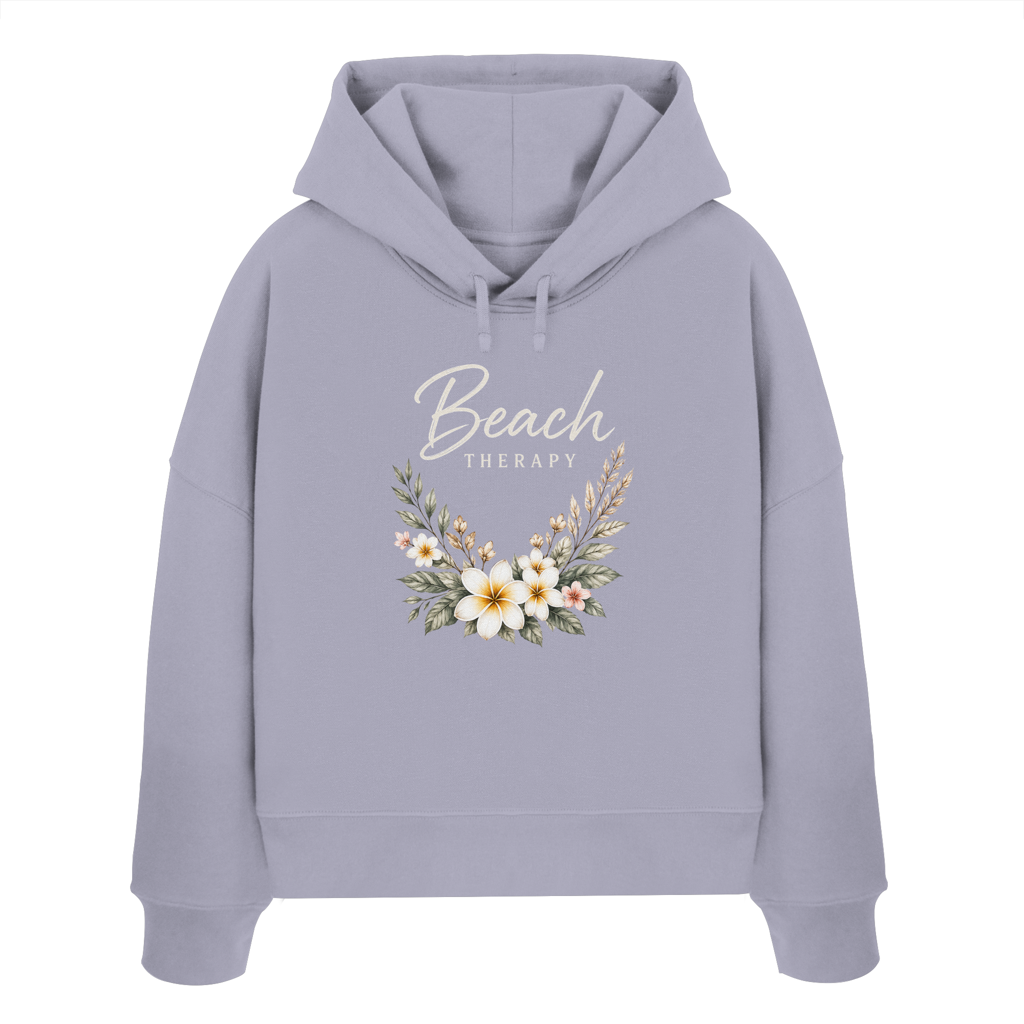 Beach Therapy – Floral Collection | Helle Schrift  - Womens Organic Boxcut Hoodie