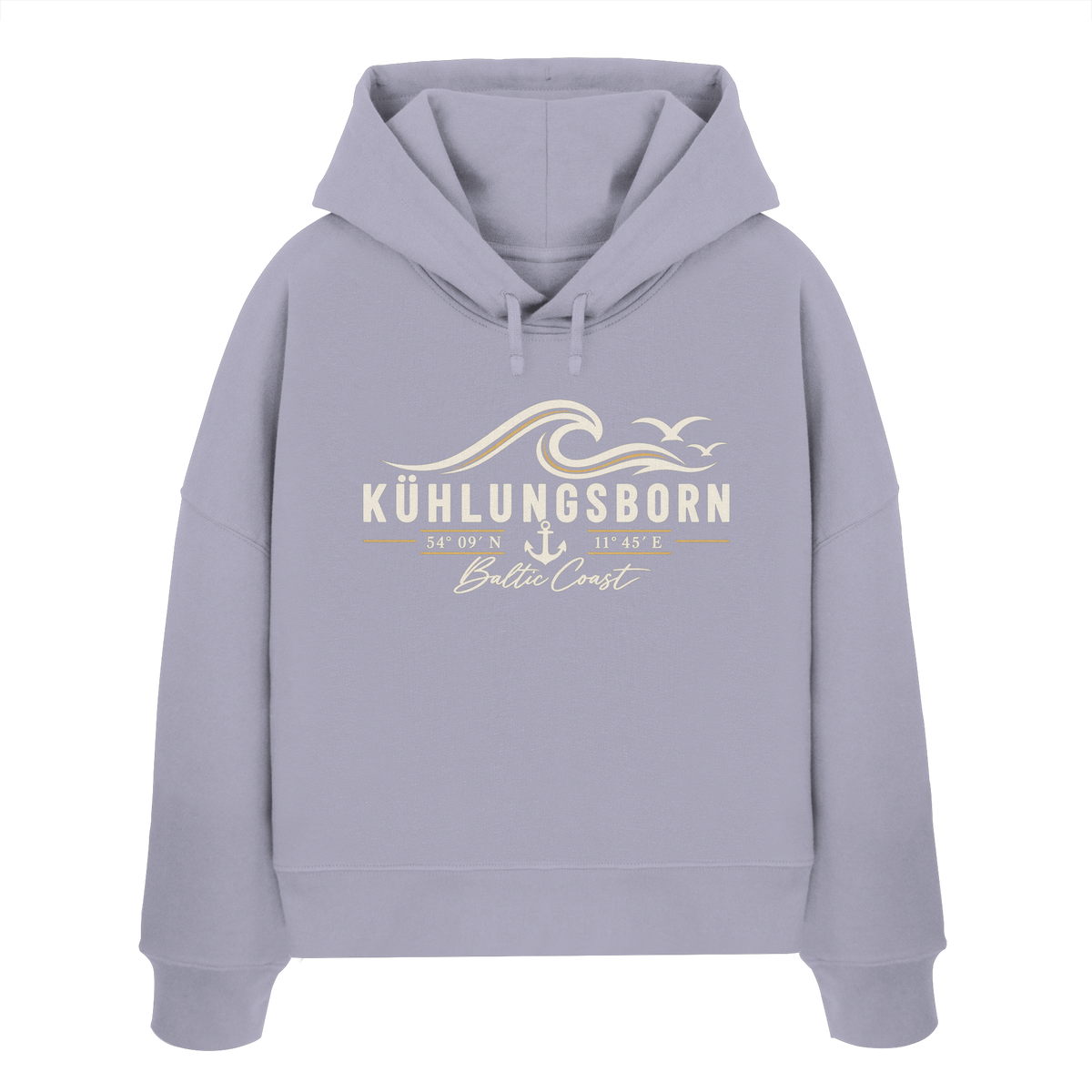 Kühlungsborn – Baltic Coast - Dark Edition - Damen Boxcut Hoodie 100% Bio Baumwolle