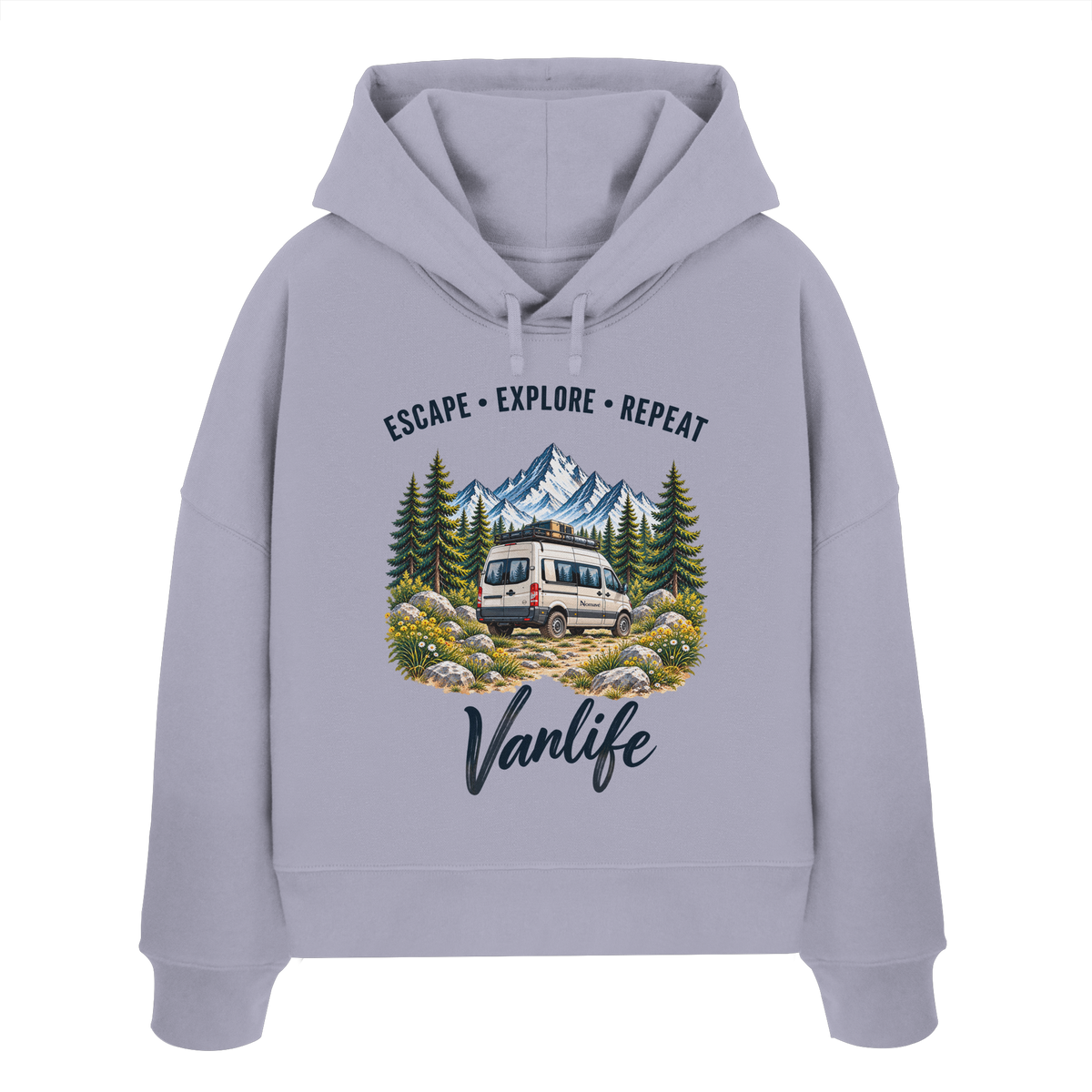 Escape • Explore • Repeat – Vanlife - Damen Bio Boxcut Hoodie