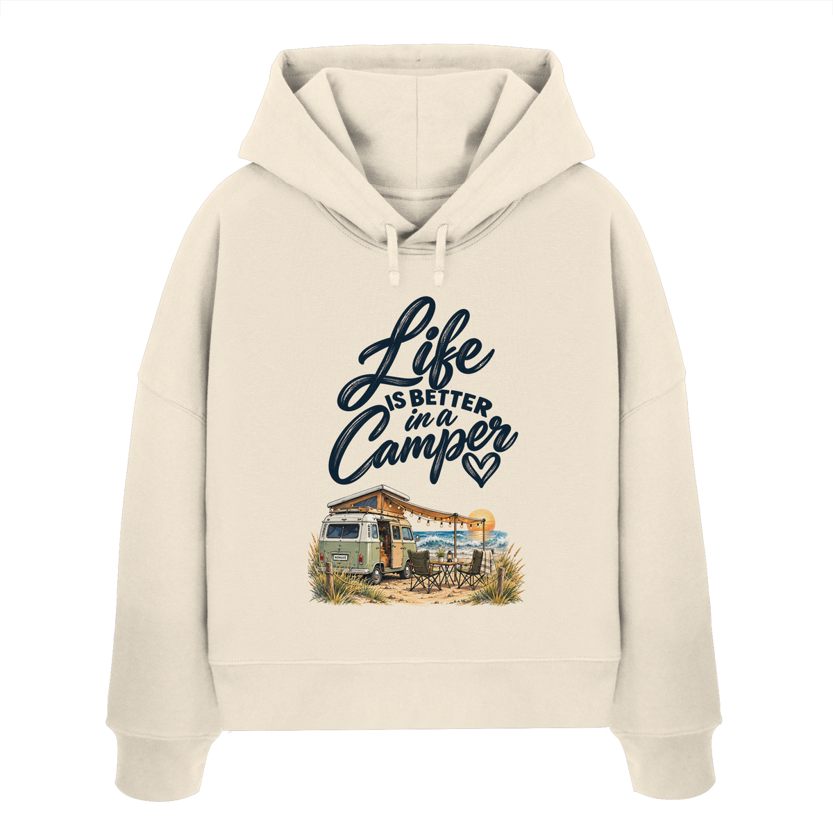 Life is better in a Camper - Womens Organic Boxcut Hoodie