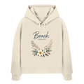 Beach Therapy | Florales Strandmotiv | Sommer | Urlaub | Meer | Blumen | - Womens Organic Boxcut Hoodie