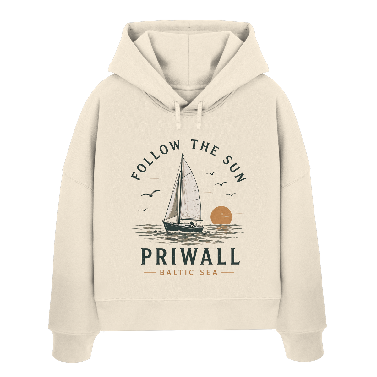 Priwall - Follow the sun - Kollektion - Womens Organic Boxcut Hoodie