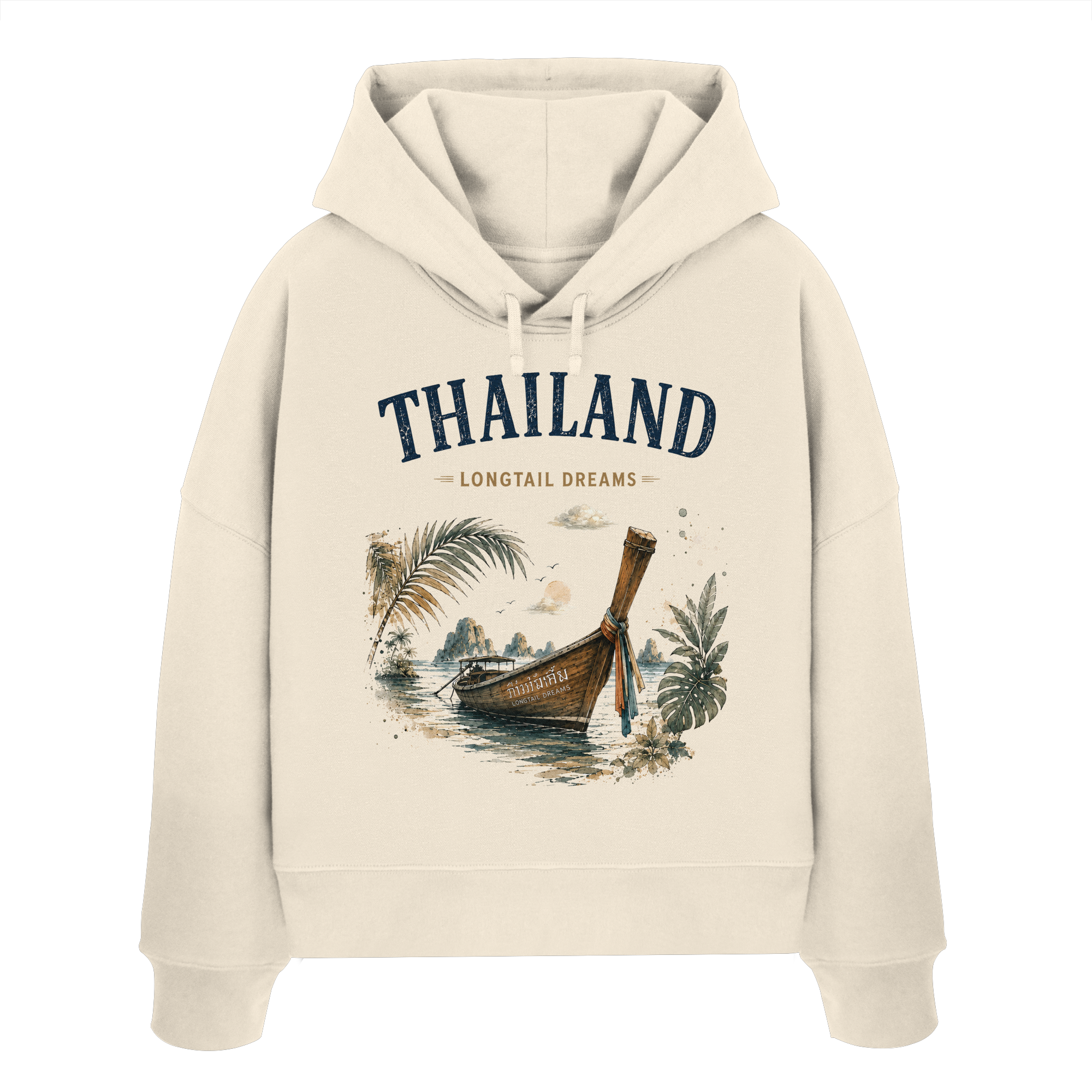 Thailand-Longtail-Dreams-Light-Edition - Womens Organic Boxcut Hoodie