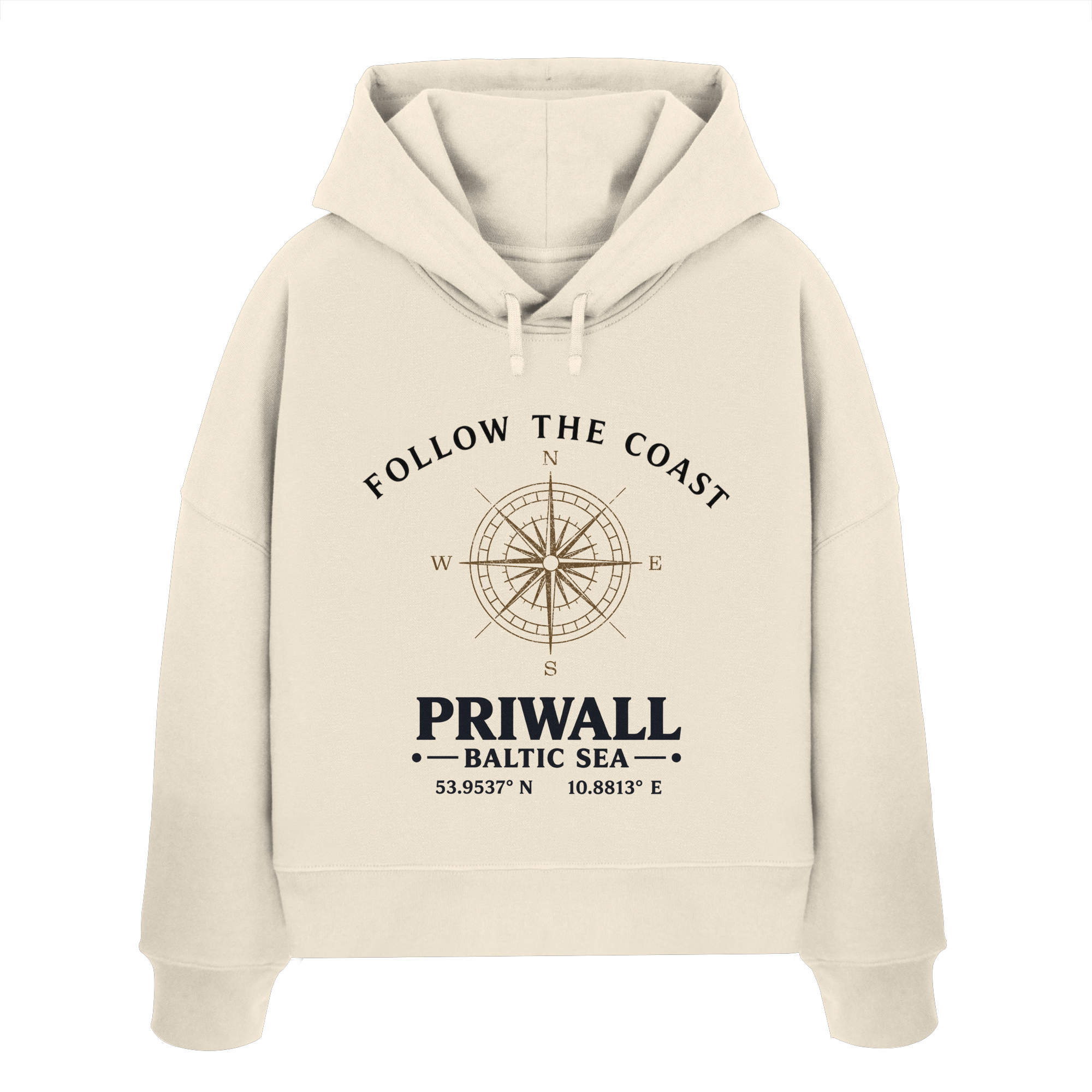 Follow the Coast – Priwall Kompass - Womens Organic Boxcut Hoodie