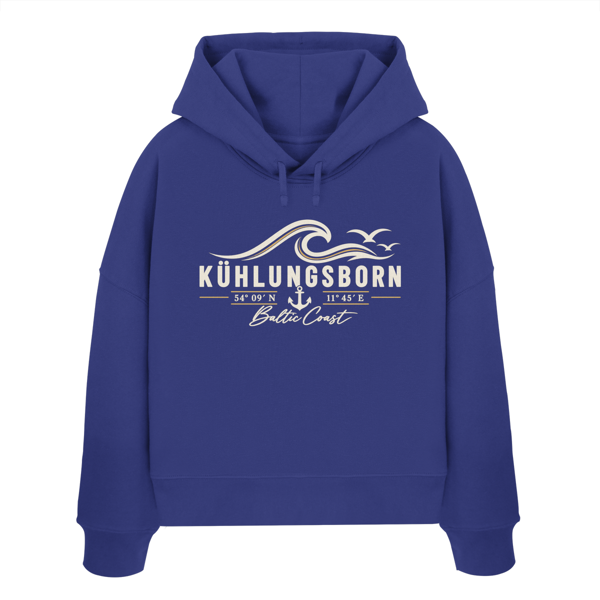 Kühlungsborn – Baltic Coast - Dark Edition - Damen Boxcut Hoodie 100% Bio Baumwolle