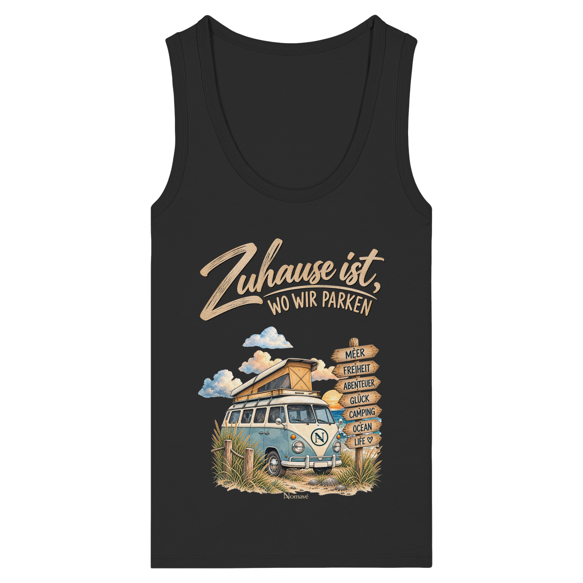 Zuhause ist, wo wir parken – Vanlife & Camping - Damen Bio Tank Top