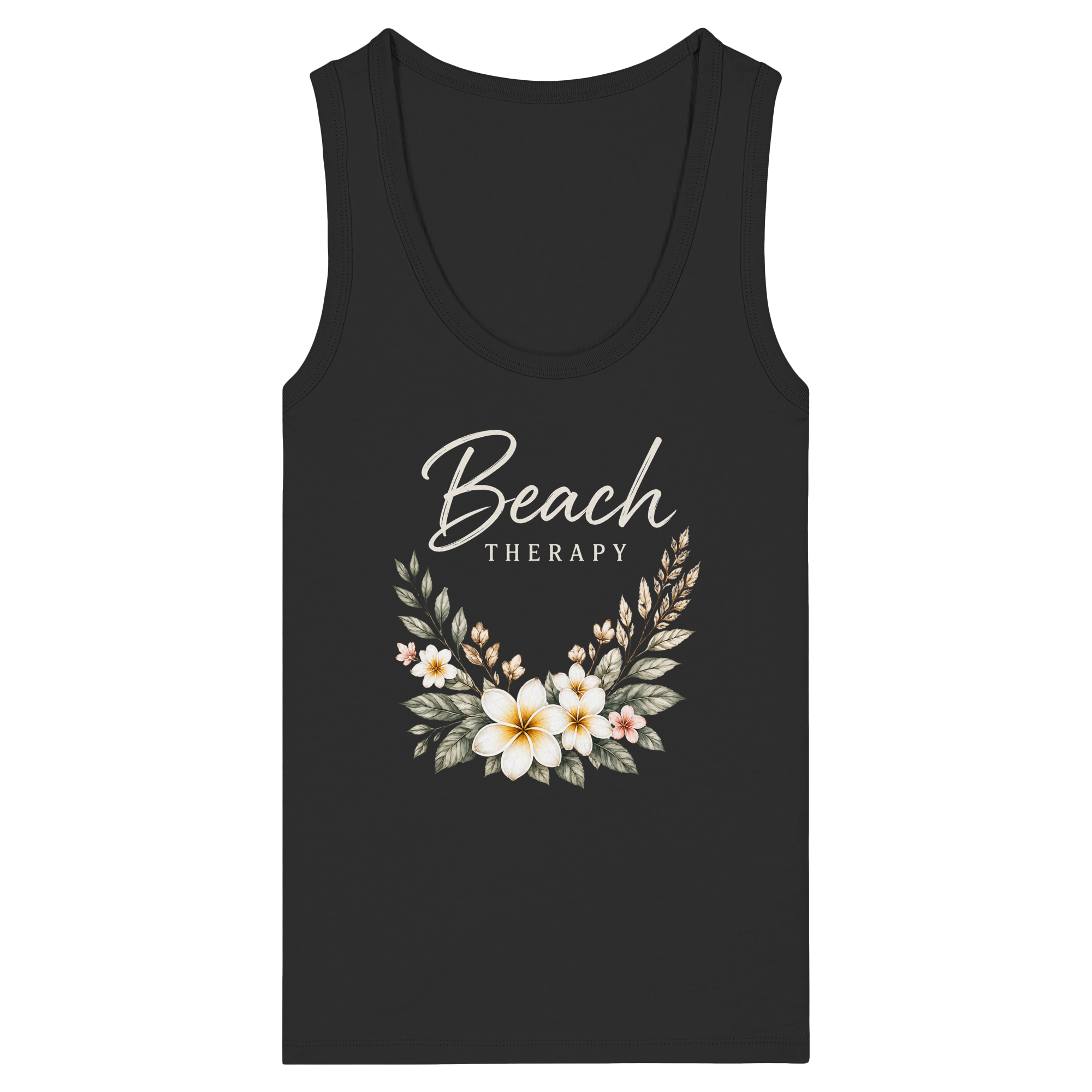Beach Therapy – Floral Collection | Helle Schrift  - Womens Organic Fitted Tank Top