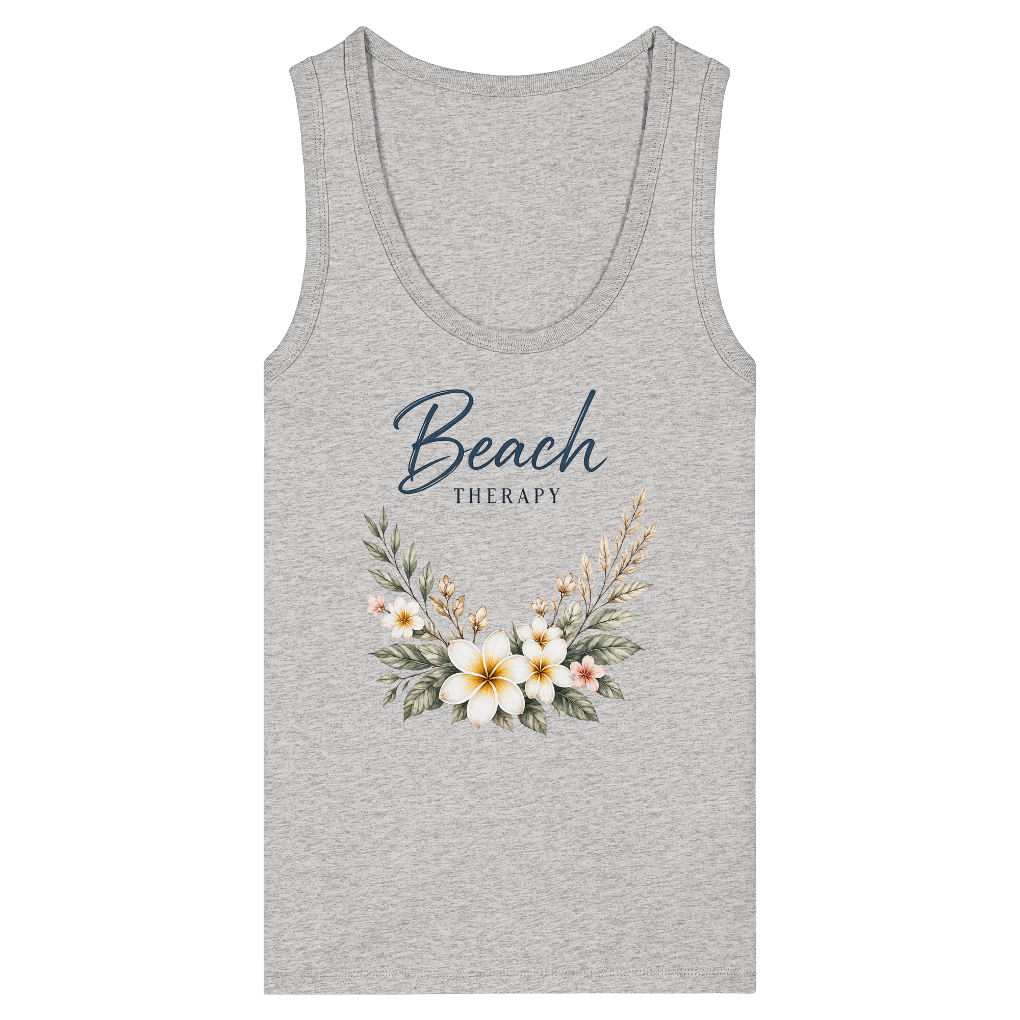 Beach Therapy | Florales Strandmotiv | Sommer | Urlaub | Meer | Blumen | - Womens Organic Fitted Tank Top