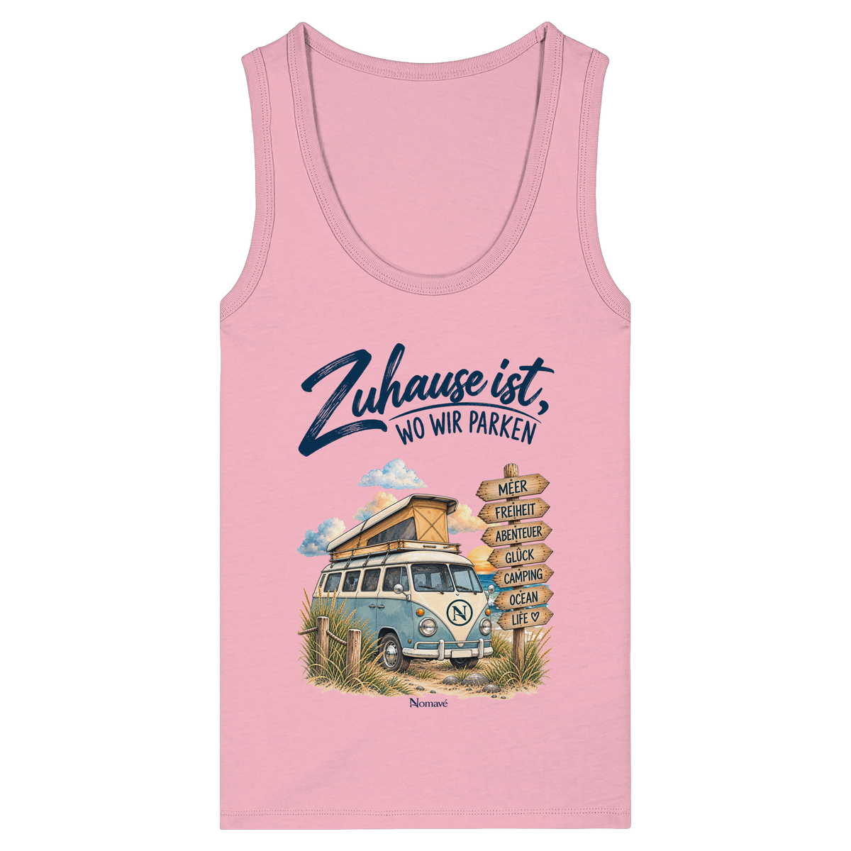Zuhause ist, wo wir parken – Vanlife & Camping - Damen Bio Tank Top