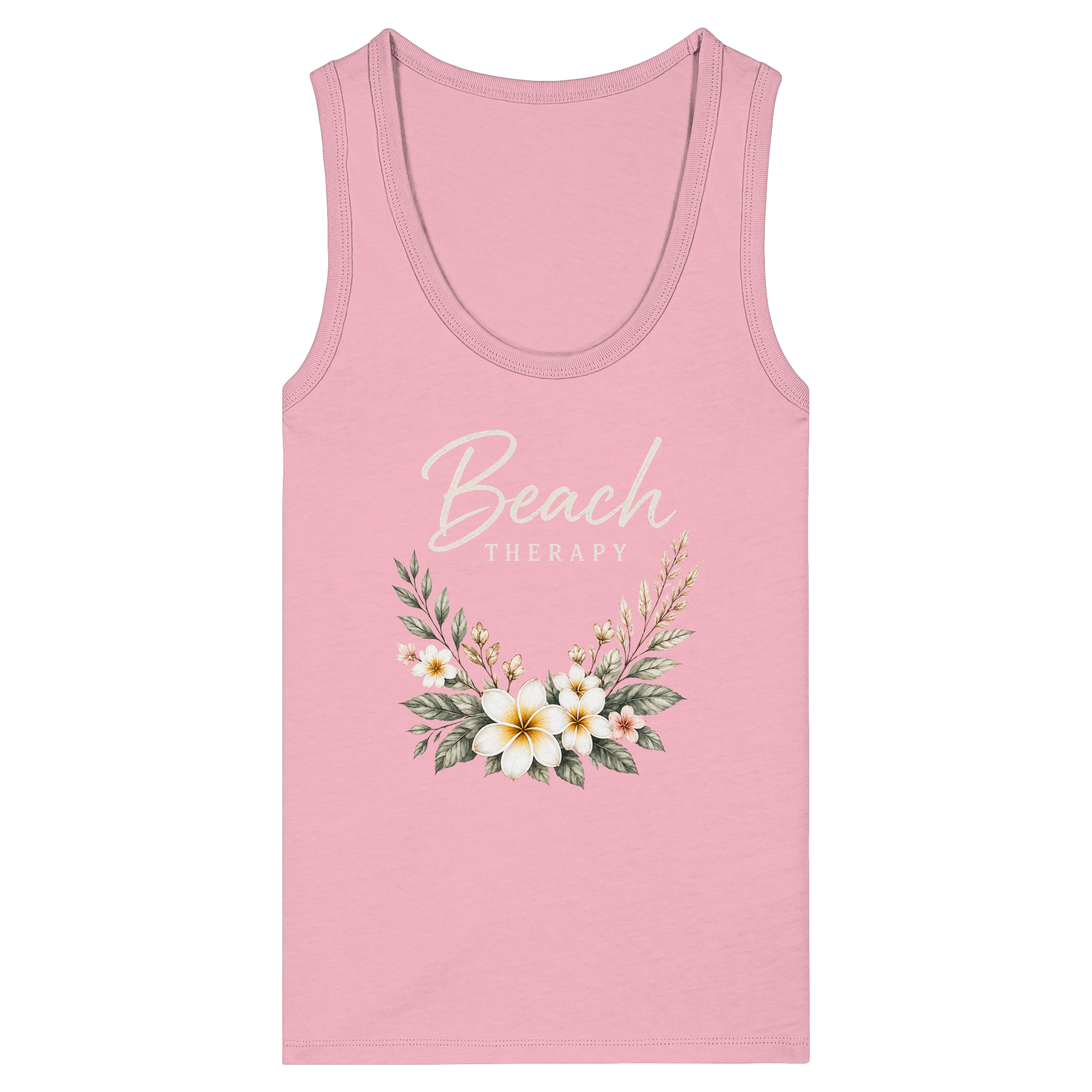Beach Therapy – Floral Collection | Helle Schrift  - Womens Organic Fitted Tank Top