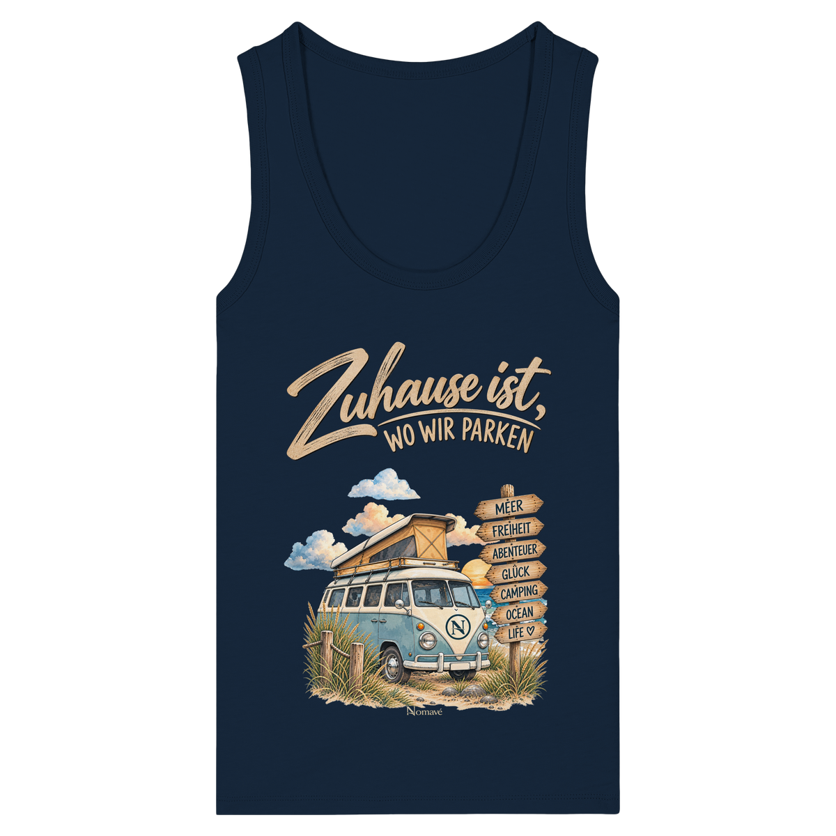 Zuhause ist, wo wir parken – Vanlife & Camping - Damen Bio Tank Top
