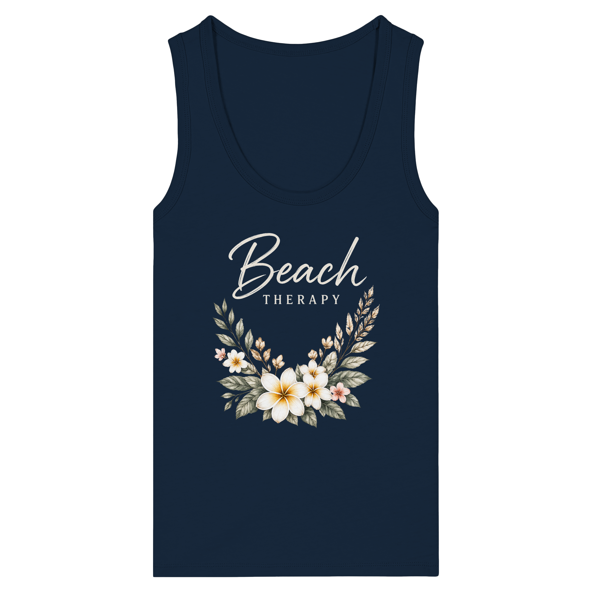 Beach Therapy – Floral Collection | Helle Schrift  - Womens Organic Fitted Tank Top