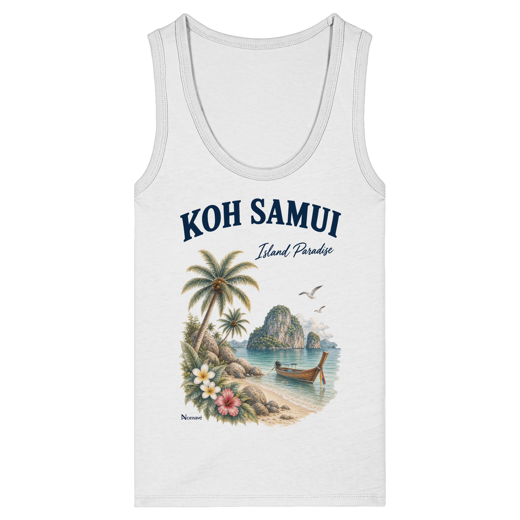 Koh Samui Thailand – Island Paradise – Tropical Vintage - Womens Organic Fitted Tank Top