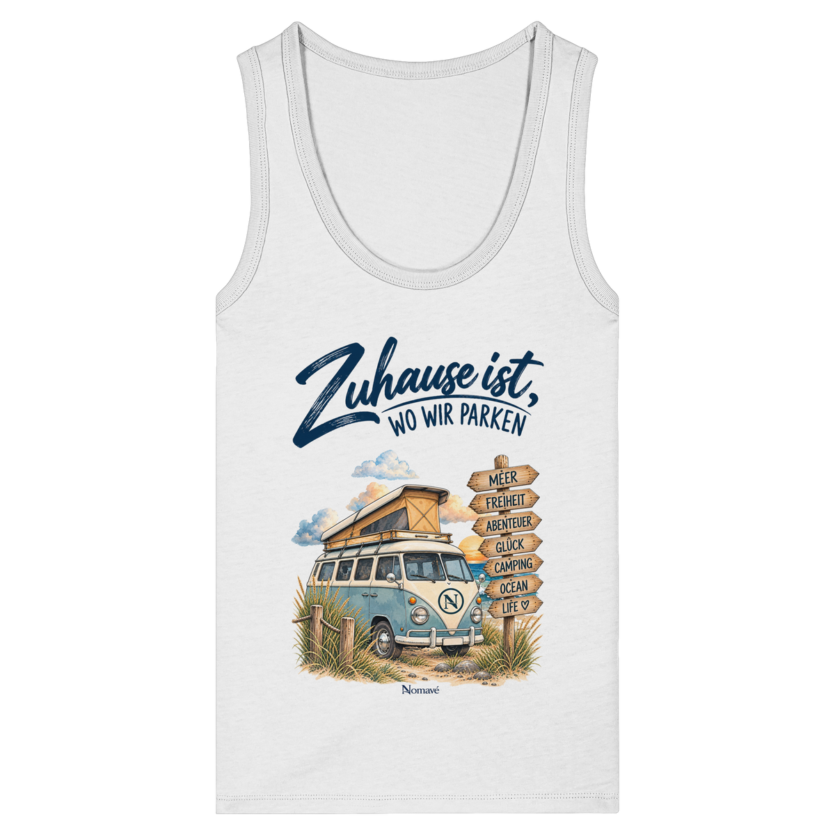 Zuhause ist, wo wir parken – Vanlife & Camping - Damen Bio Tank Top