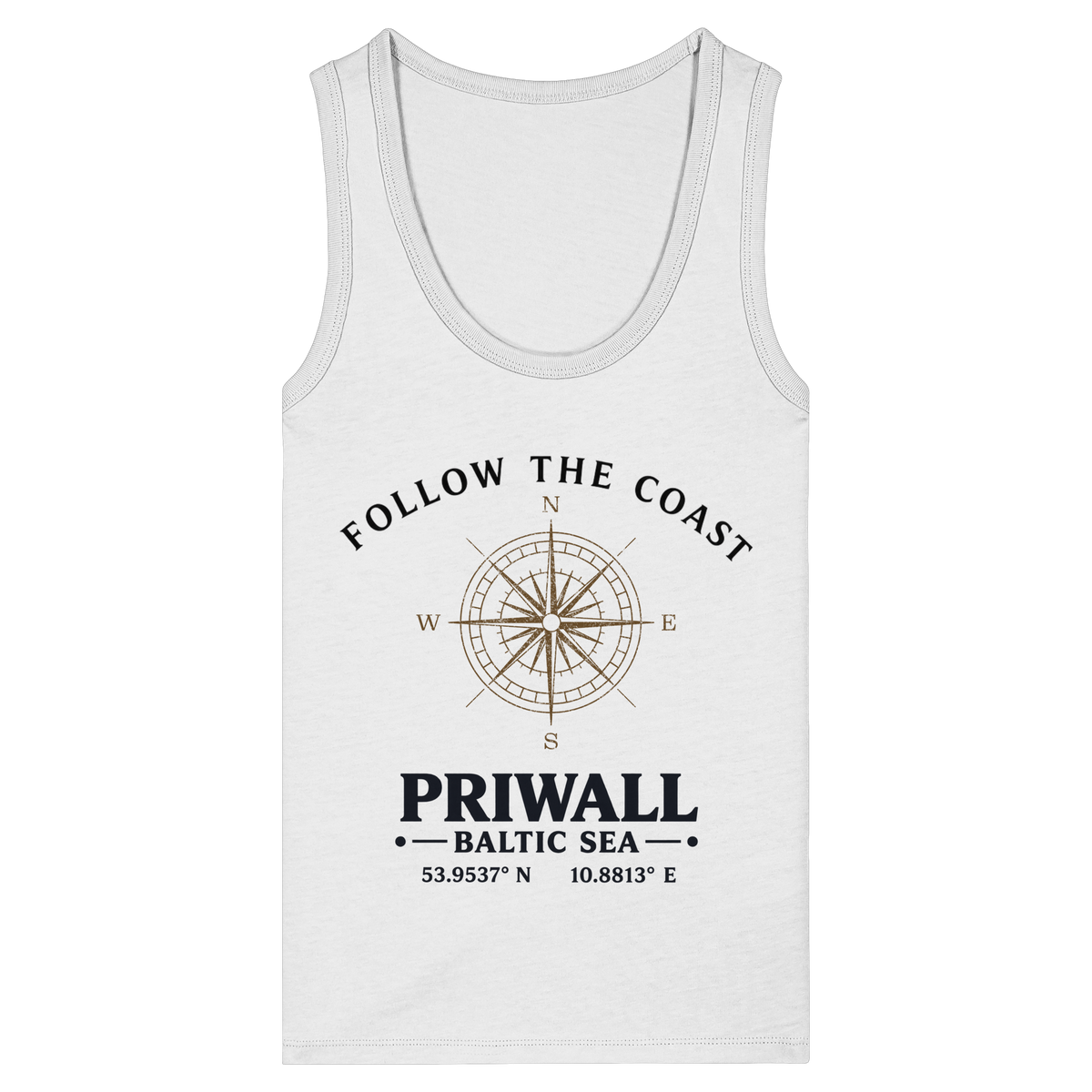 Follow the Coast – Priwall Kompass - Womens Organic Fitted Tank Top