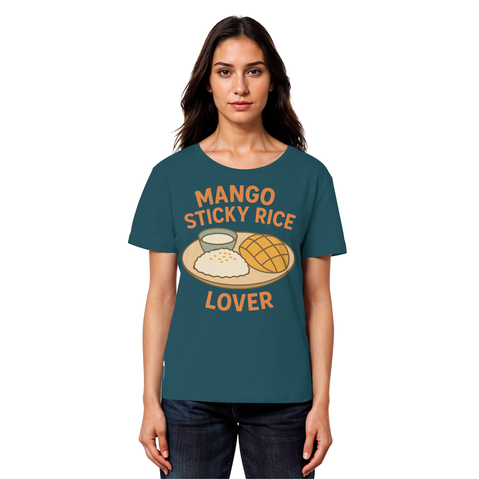 Mango Sticky Rice Lover – Thai Dessert Shirt | Thailand Food Design - Womens Organic Lightweight T-Shirt
