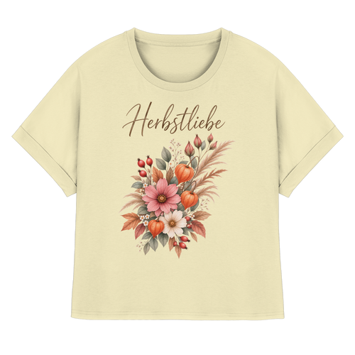 Autumn Garden – Florale Herbstliebe - Womens Organic Rolled Sleeves T-Shirt