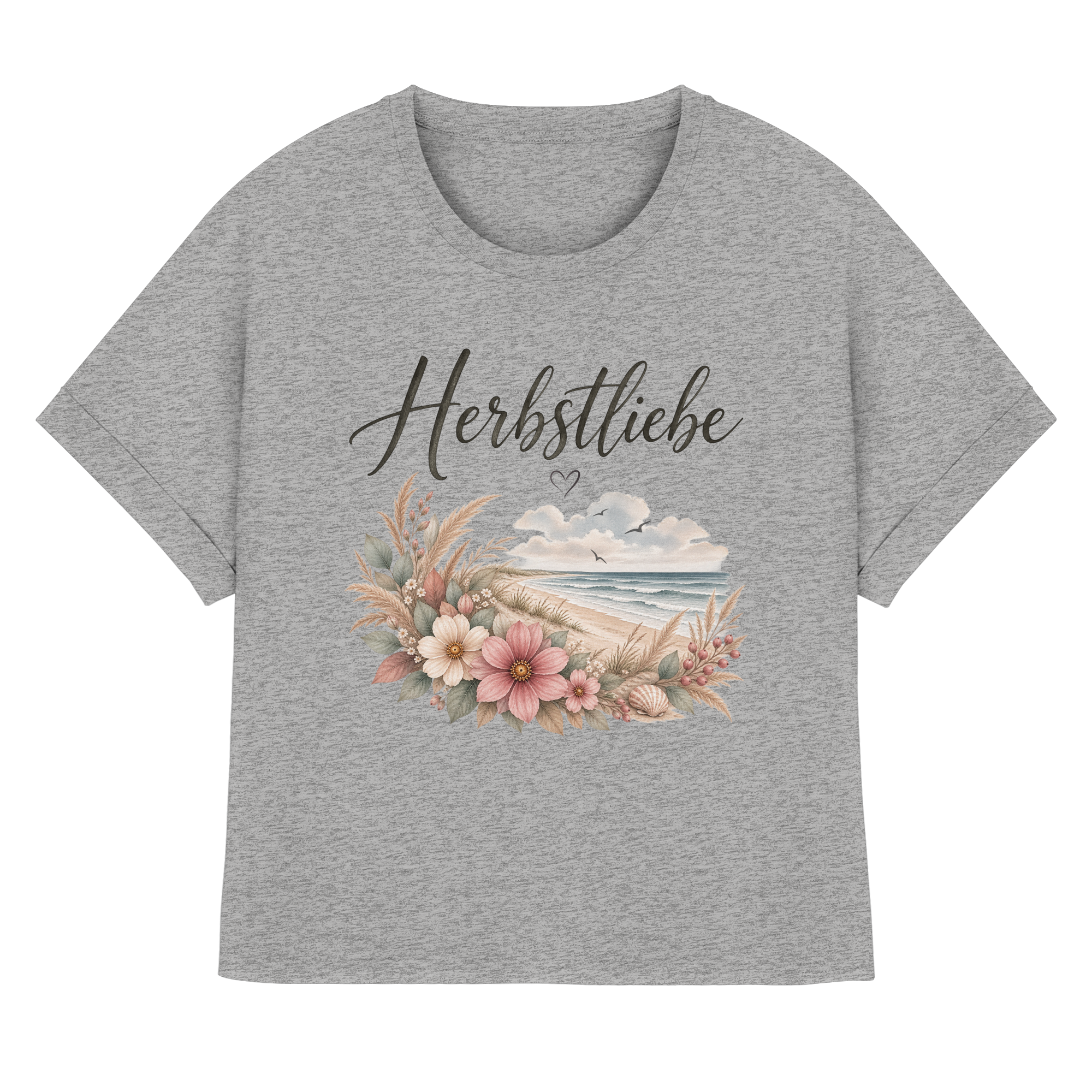 Autumn Coast – Herbstliebe am Meer - - Womens Organic Rolled Sleeves T-Shirt