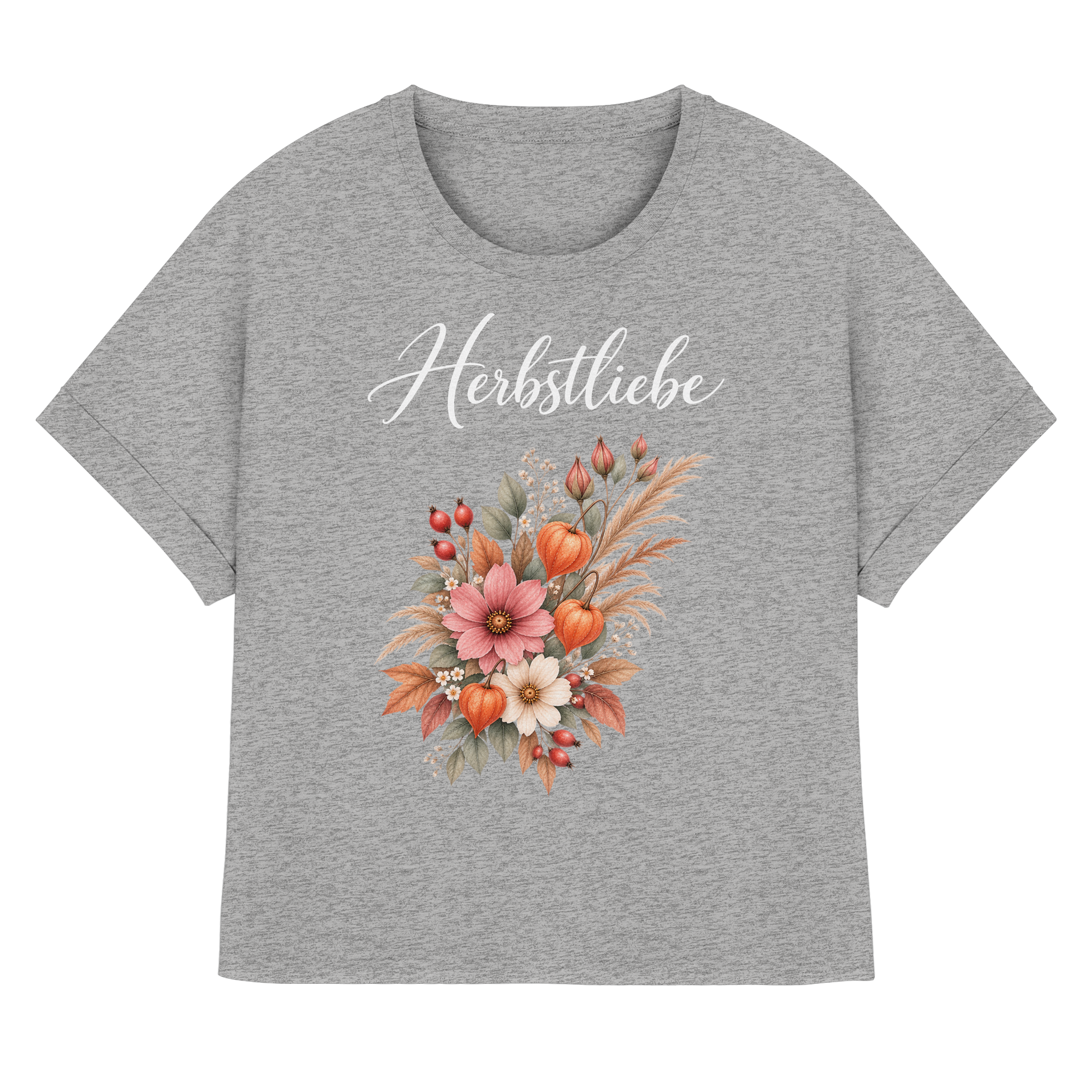 Autumn Garden - Dark Edition - - Womens Organic Rolled Sleeves T-Shirt