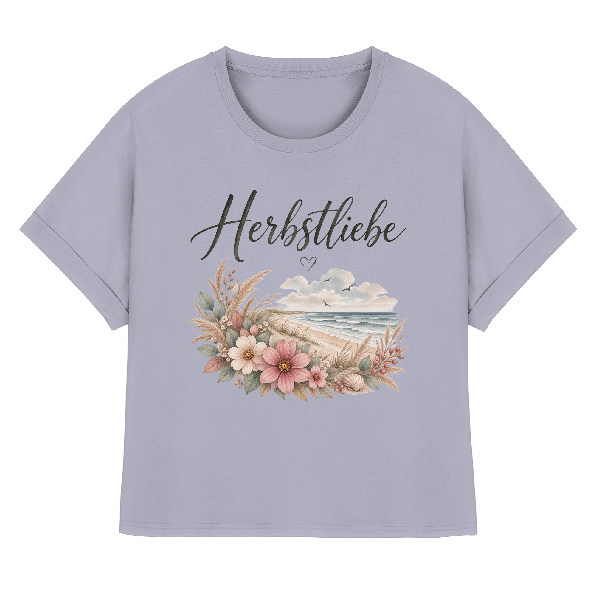 Autumn Coast – Herbstliebe am Meer - - Womens Organic Rolled Sleeves T-Shirt