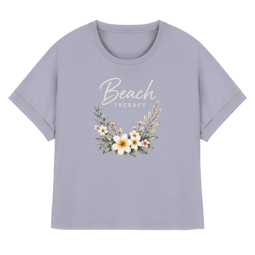 Beach Therapy – Floral Collection | Helle Schrift  - Womens Organic Rolled Sleeves T-Shirt