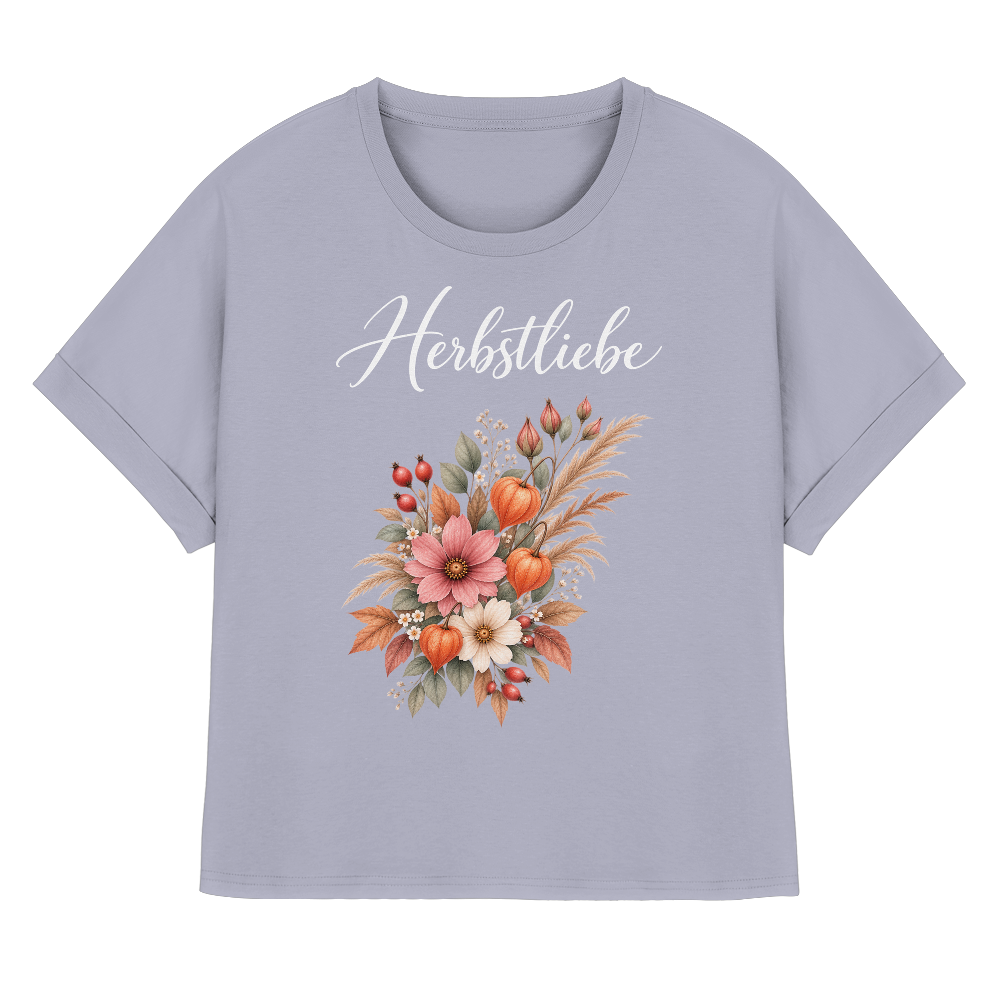 Autumn Garden - Dark Edition - - Womens Organic Rolled Sleeves T-Shirt