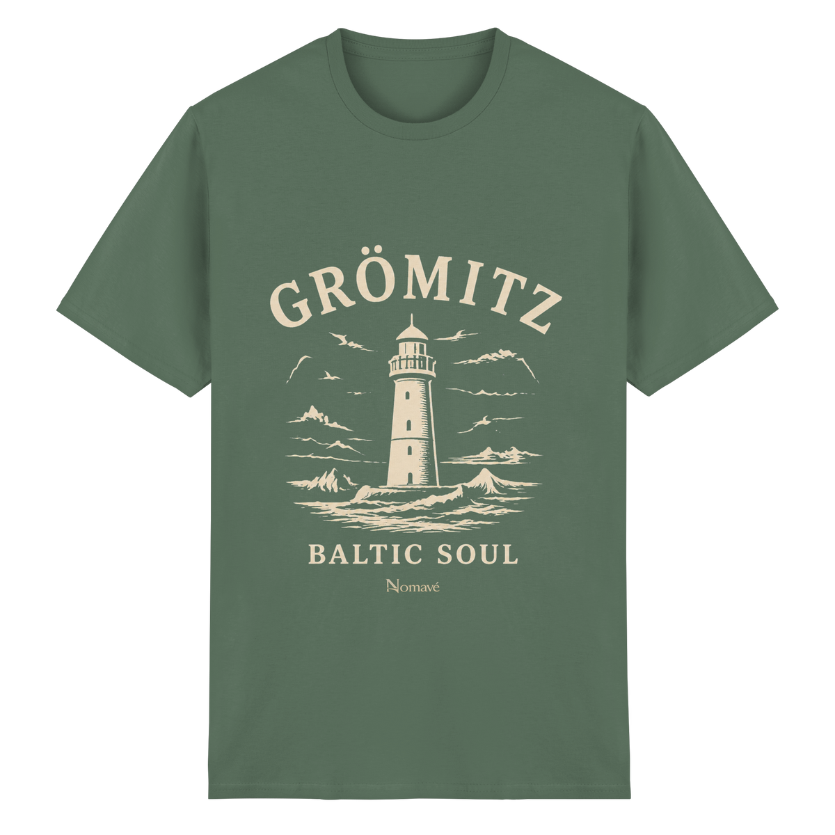 Grömitz Baltic Soul Dark Essential T-Shirt in military green mit maritimem Grömitz-Motiv