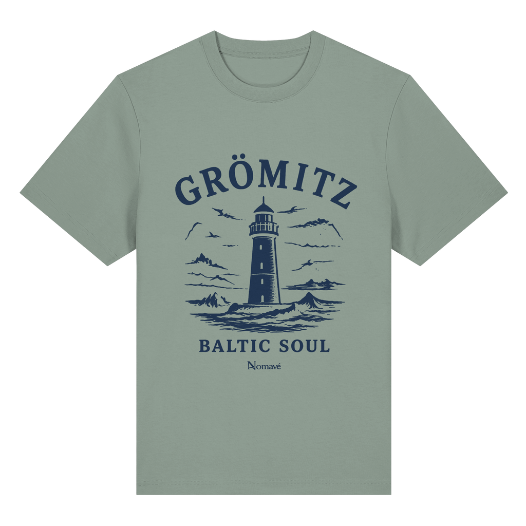 Grömitz Baltic Soul Light Bio-Heavy T-Shirt in aloe mit Baltic-Soul-Frontprint