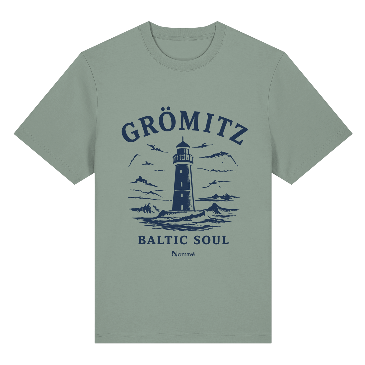 Grömitz Baltic Soul Light Bio-Heavy T-Shirt in aloe mit Baltic-Soul-Frontprint