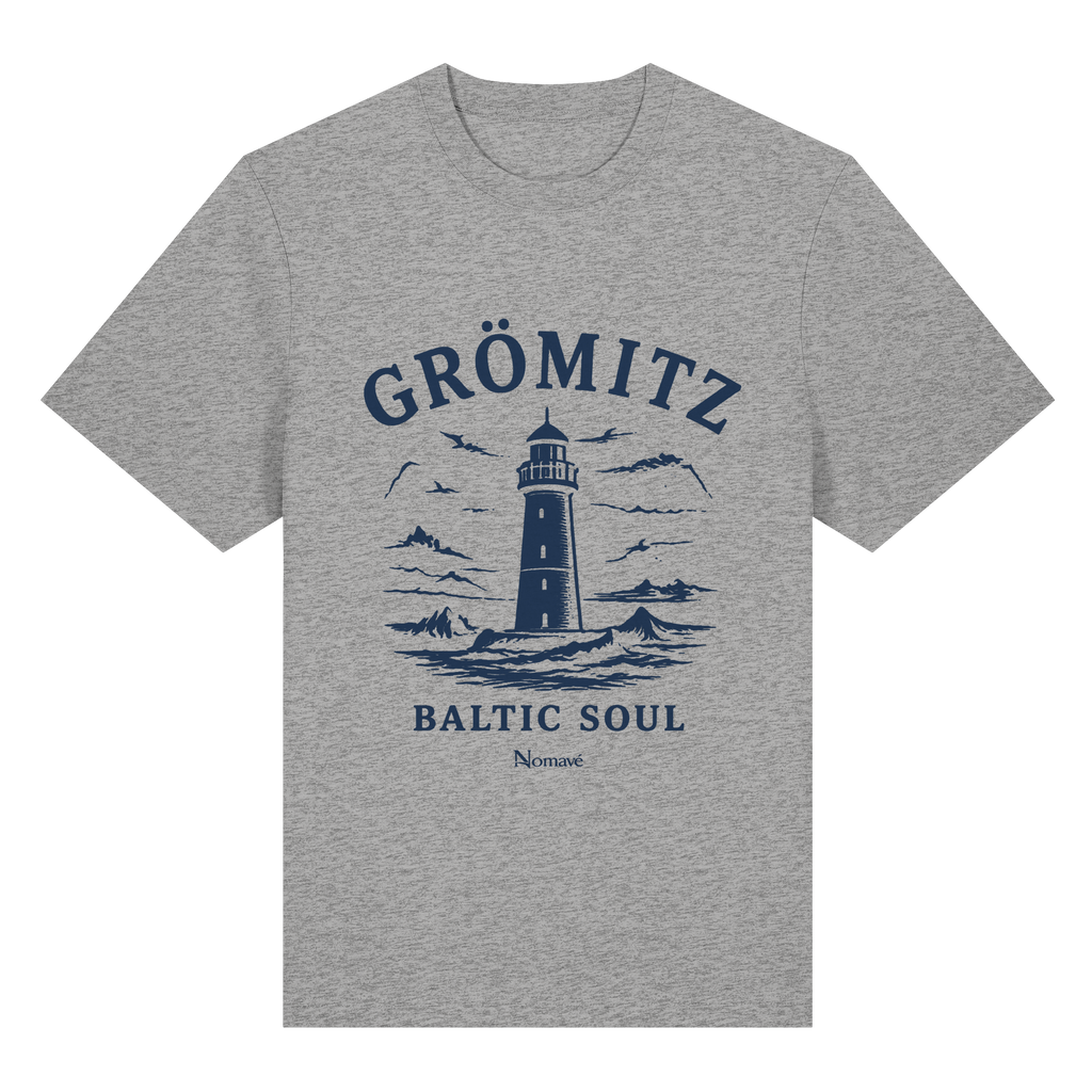 Grömitz Baltic Soul Light Bio-Heavy T-Shirt in heather grey mit Baltic-Soul-Frontprint