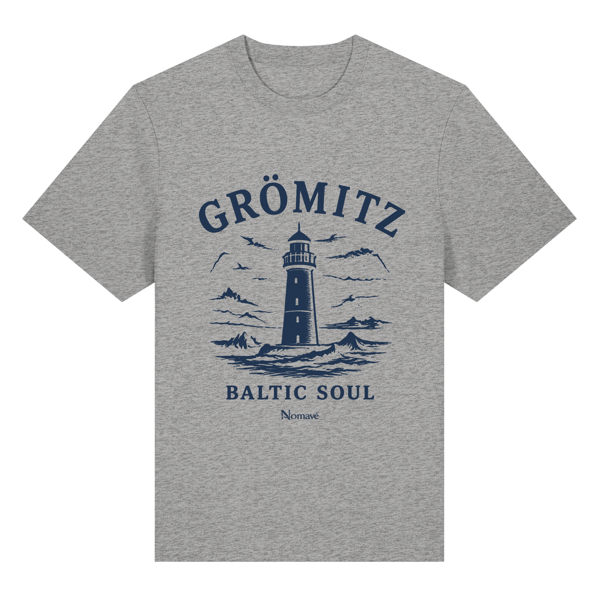 Grömitz Baltic Soul Light Bio-Heavy T-Shirt in heather grey mit Baltic-Soul-Frontprint