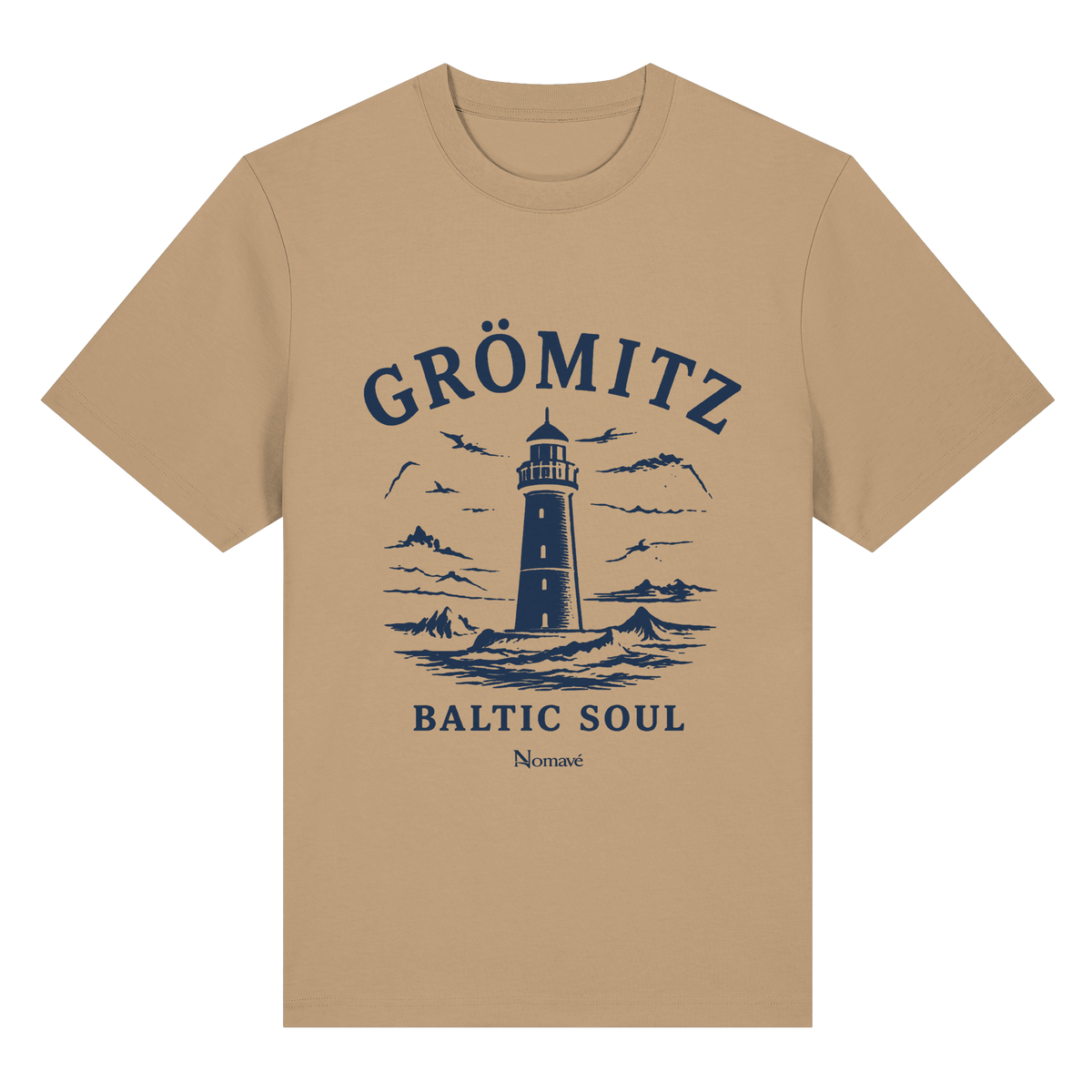 Grömitz Baltic Soul Light Bio-Heavy T-Shirt in latte mit Baltic-Soul-Frontprint