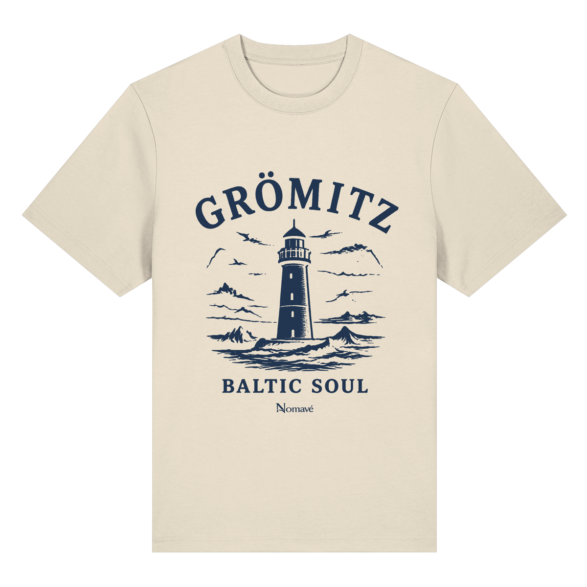Grömitz Baltic Soul Light Bio-Heavy T-Shirt in natural raw mit Baltic-Soul-Frontprint
