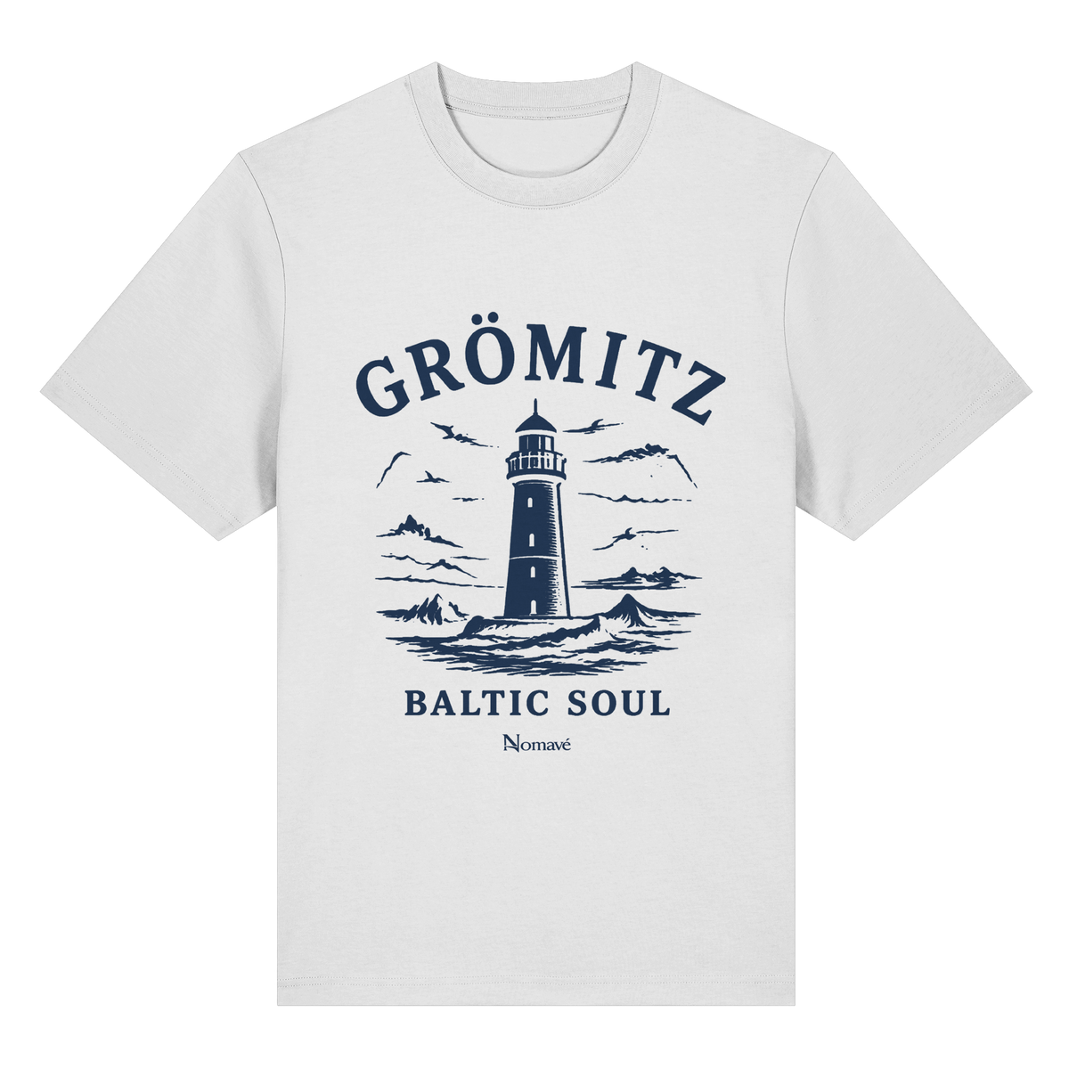 Grömitz Baltic Soul Light Bio-Heavy T-Shirt in white mit Baltic-Soul-Frontprint