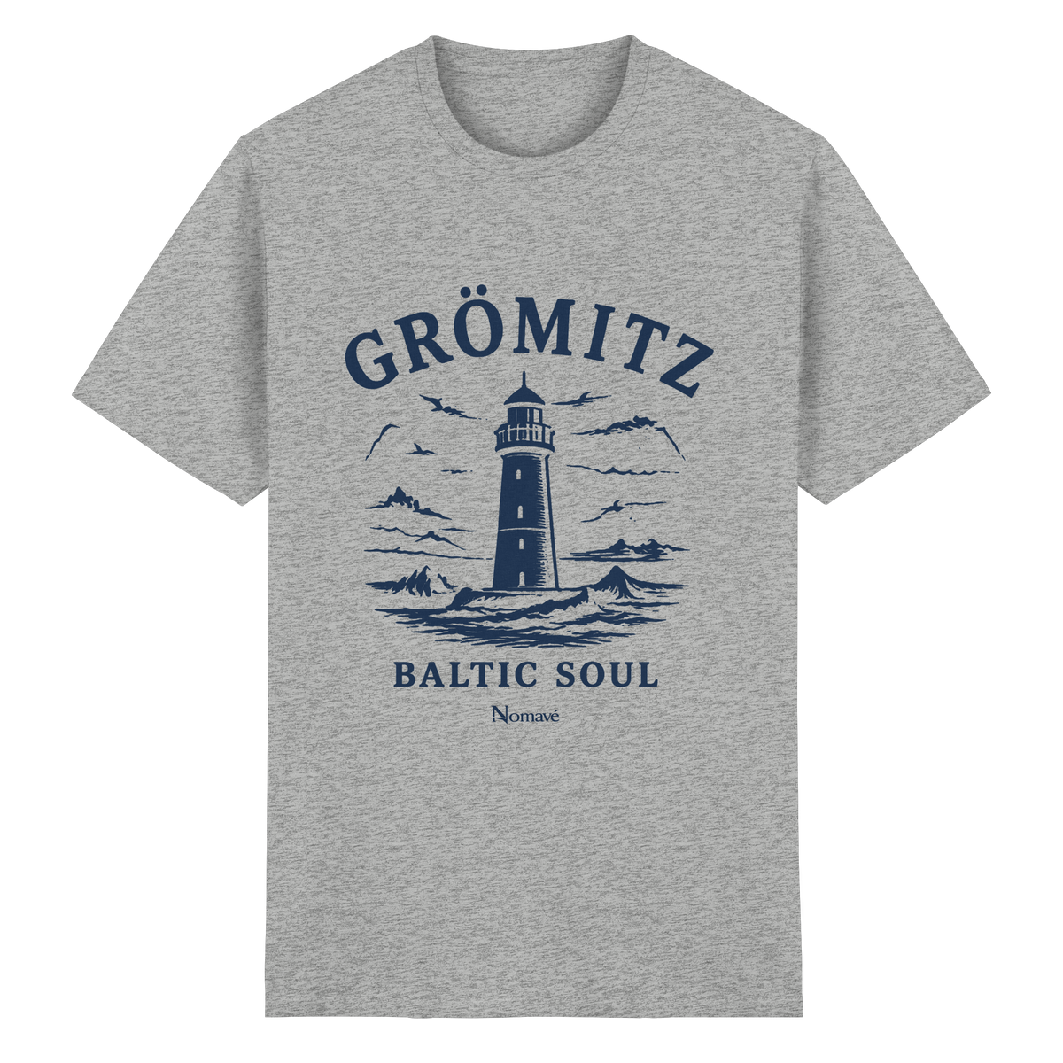 Grömitz Baltic Soul Light Essential T-Shirt in sport grey meliert mit Baltic-Soul-Frontprint