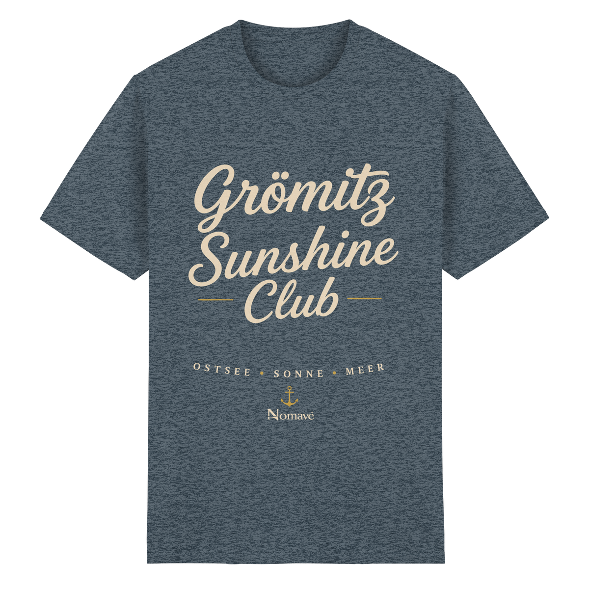 Grömitz Sunshine Club Dark Essential T-Shirt in dark heather mit Sunshine-Club-Motiv