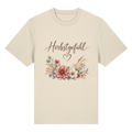 Herbstgefühl – Autumn Bloom – Bio-Heavy T-Shirt – Vorderansicht in natural raw