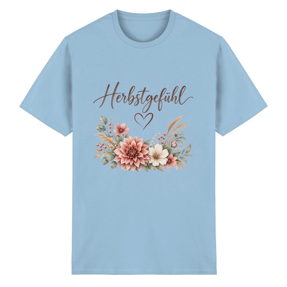 Herbstgefühl – Autumn Bloom – Essential T-Shirt – Vorderansicht in light blue