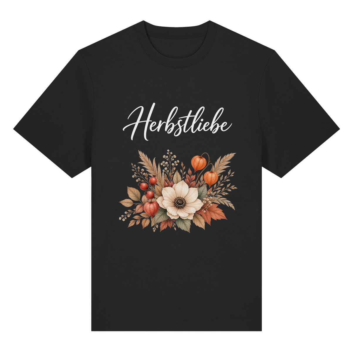 Herbstliebe – Golden Harvest – Dark Edition – Bio-Heavy T-Shirt – Vorderansicht in black