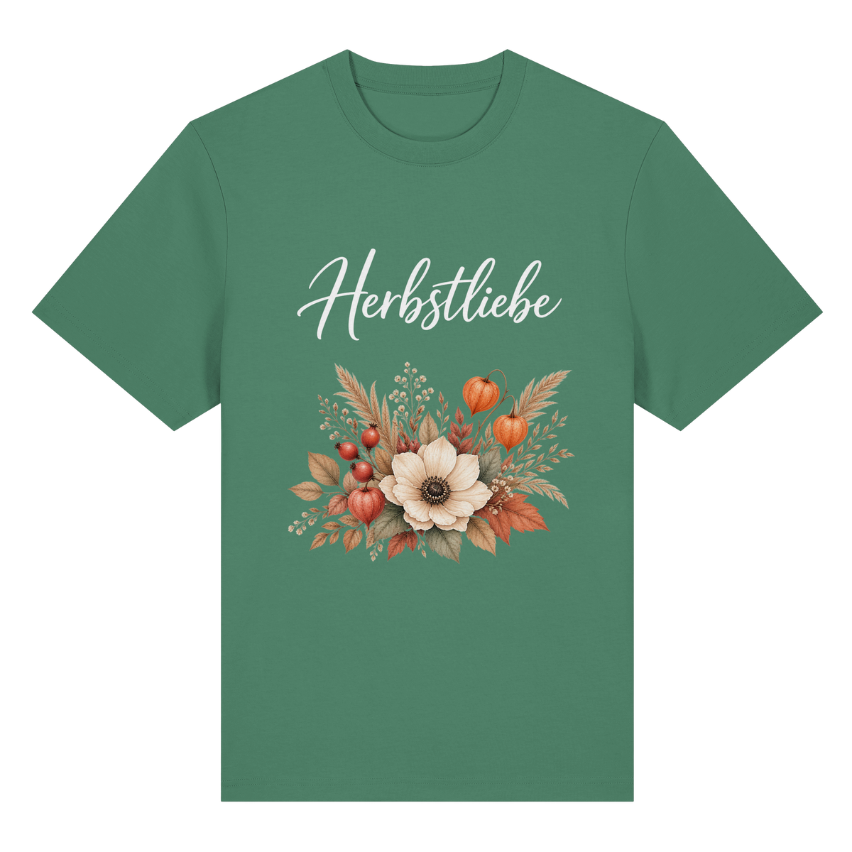 Herbstliebe – Golden Harvest – Dark Edition – Bio-Heavy T-Shirt – Vorderansicht in green bay