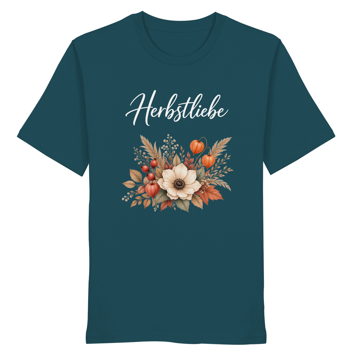 Herbstliebe – Golden Harvest – Dark Edition – Bio T-Shirt – Vorderansicht in stargazer
