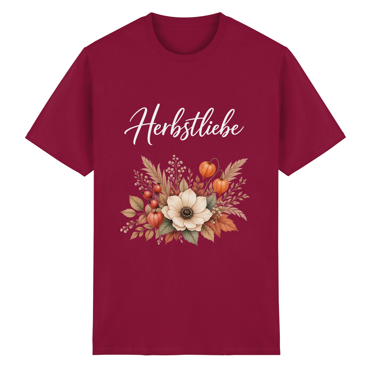 Herbstliebe – Golden Harvest – Dark Edition – Essential T-Shirt – Vorderansicht in cardinal red
