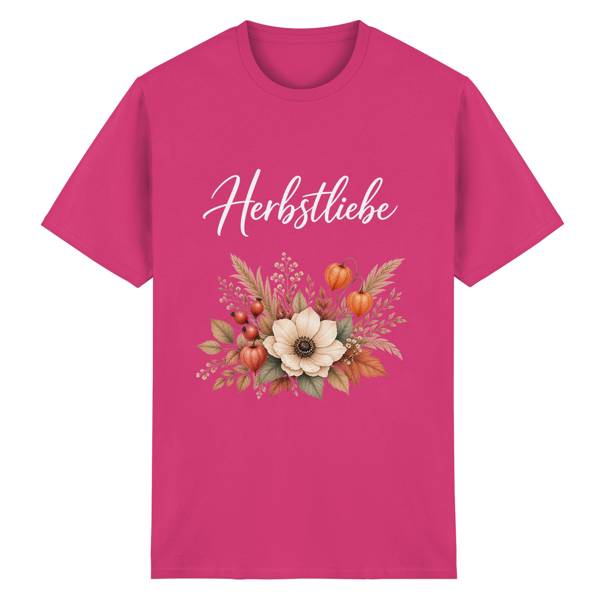 Herbstliebe – Golden Harvest – Dark Edition – Essential T-Shirt – Vorderansicht in heliconia