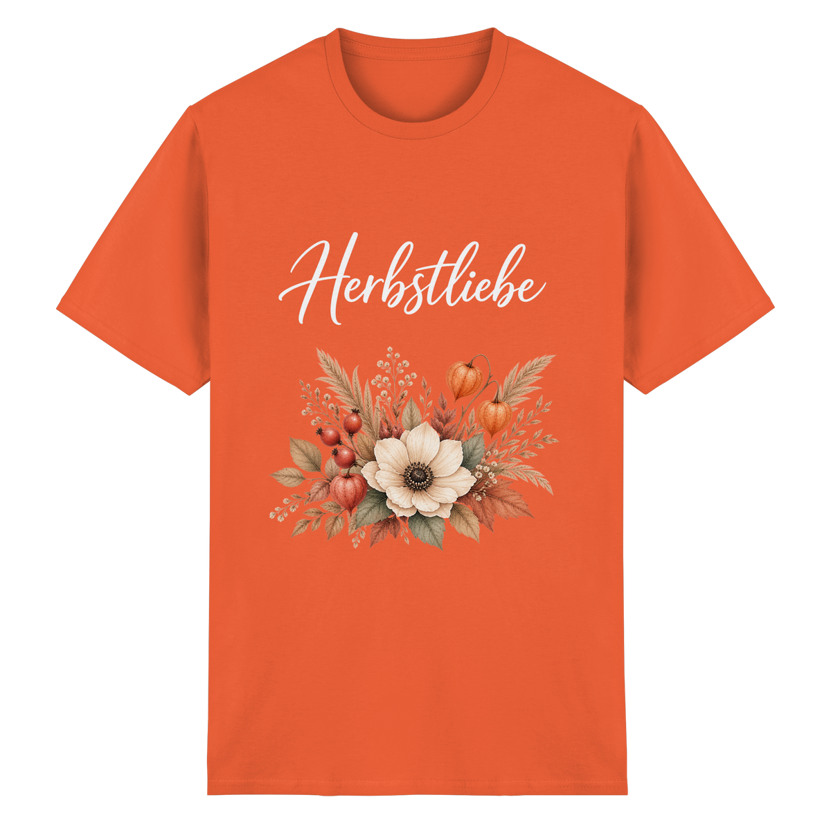 Herbstliebe – Golden Harvest – Dark Edition – Essential T-Shirt – Vorderansicht in orange