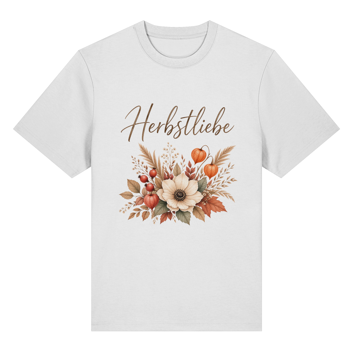 Herbstliebe – Golden Harvest – Helle Edition – Bio-Heavy T-Shirt – Vorderansicht in white