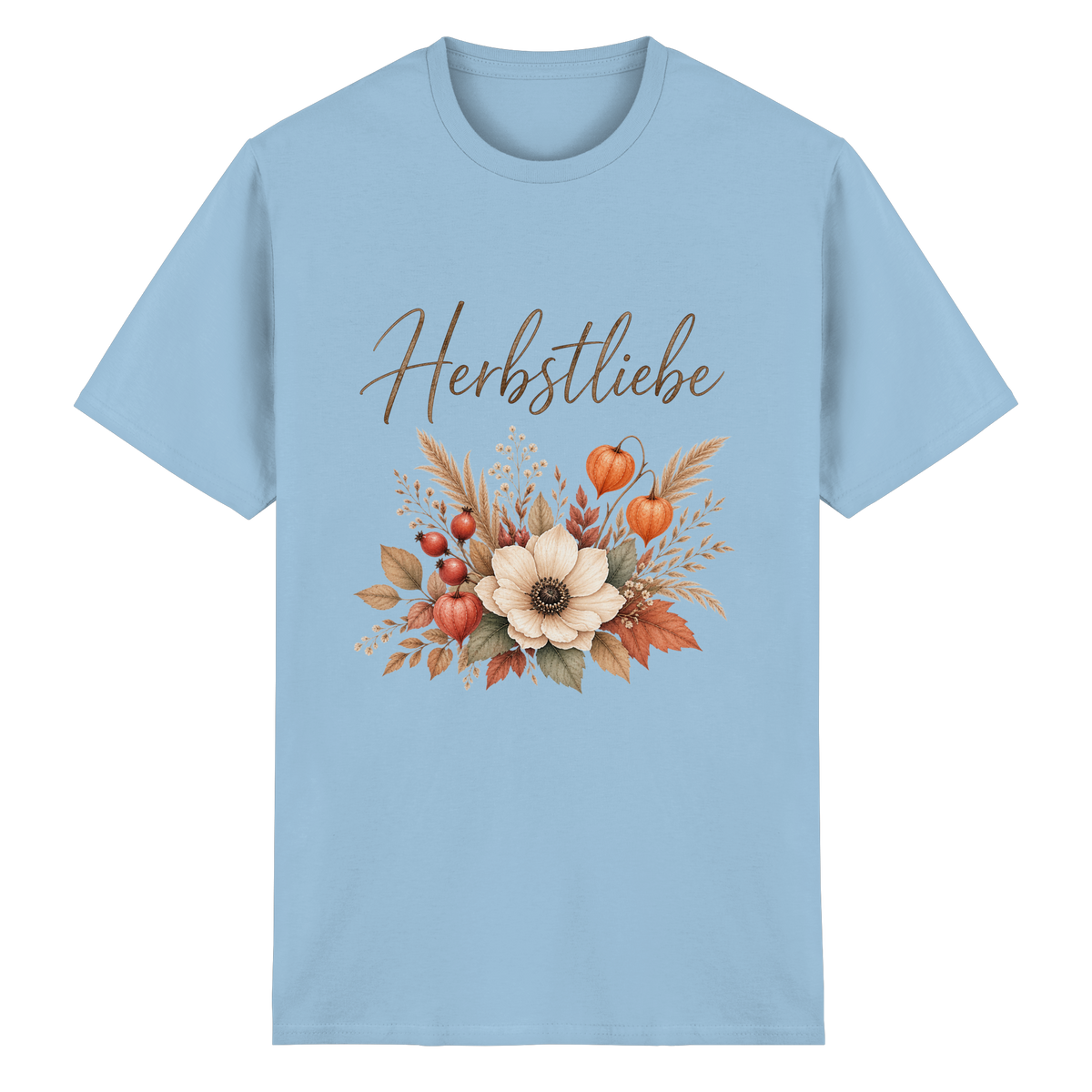 Herbstliebe – Golden Harvest – Helle Edition – Essential T-Shirt – Vorderansicht in light blue