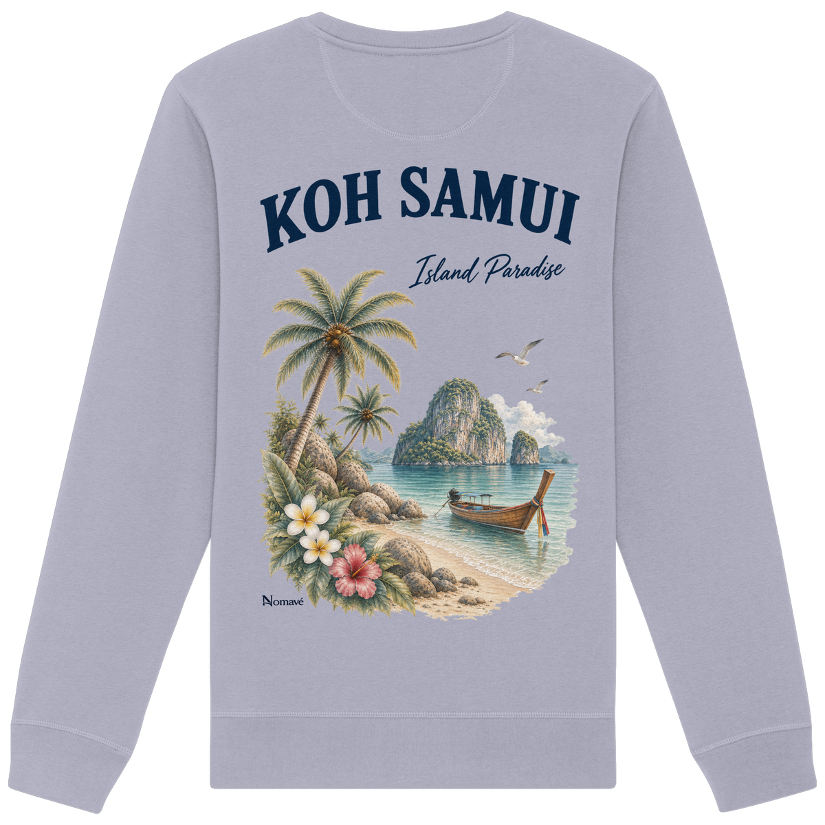 Koh Samui Island Paradise Bio Sweatshirt mit Rückenprint in Serene Blue