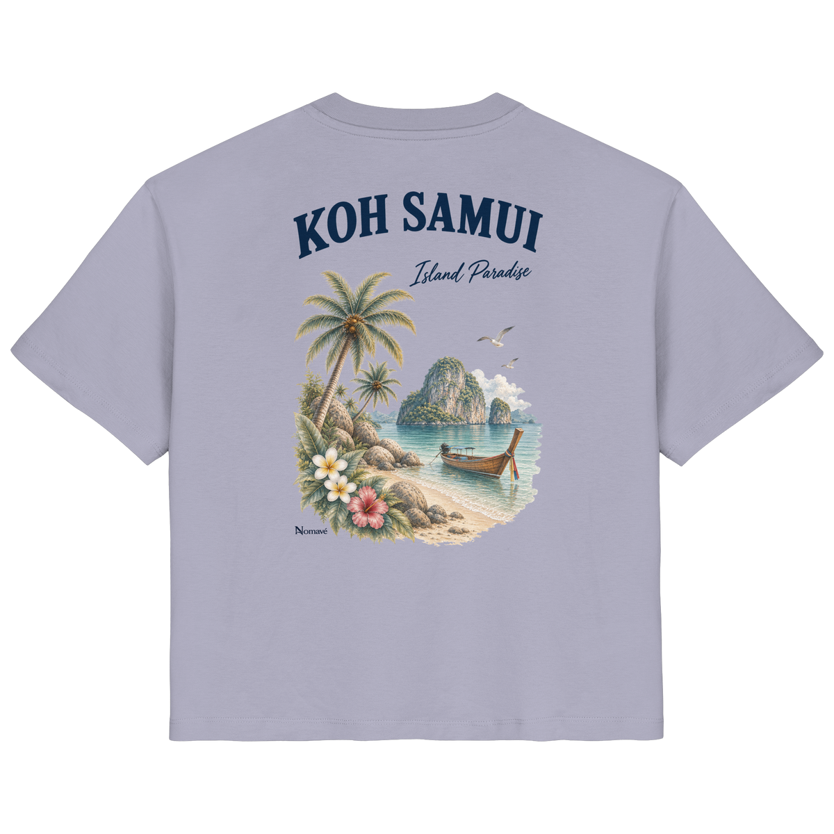 Koh Samui Island Paradise Damen Bio T-Shirt in Lavender mit Rückenprint