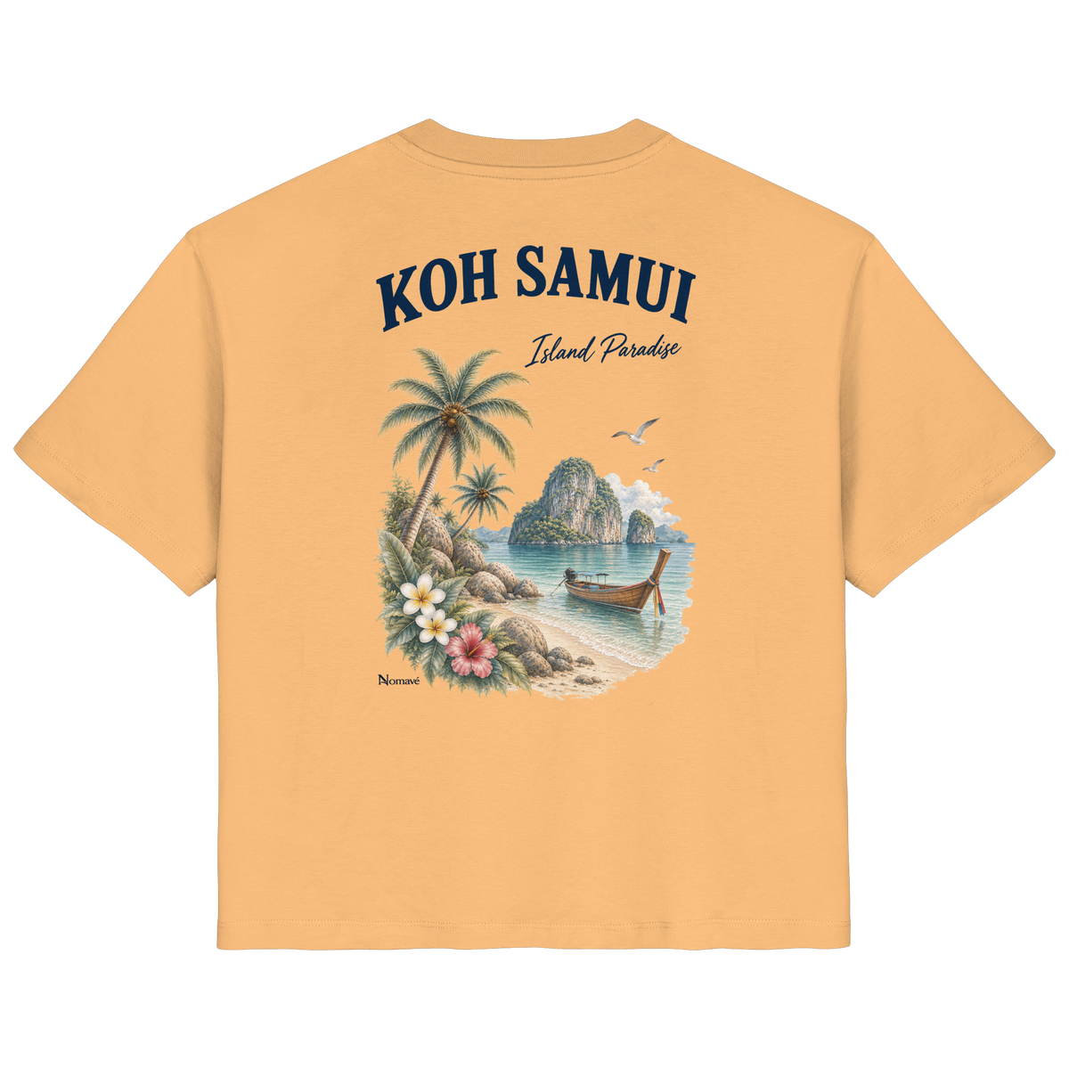Koh Samui Island Paradise Damen Bio T-Shirt in Nispero mit Rückenprint